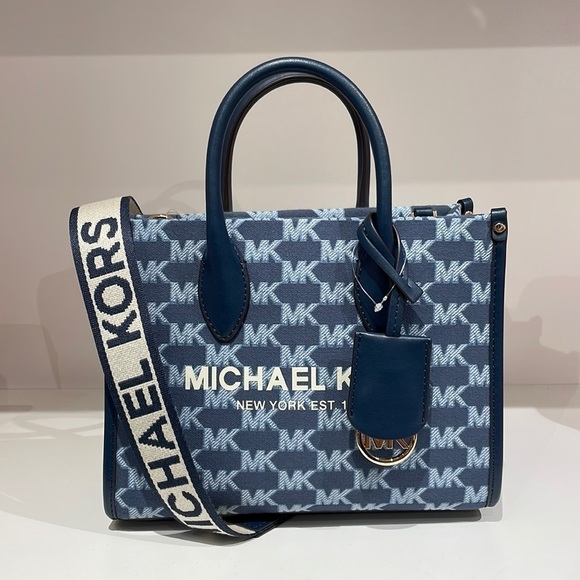 MICHAEL KORS 💙 Small Logo Jacquard Crossbody Bag tote - Picture 1 of 11